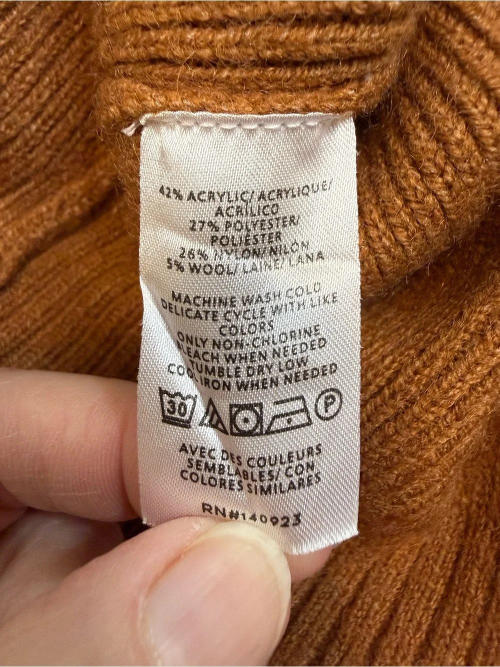 LOFT Chunky Ribbed Knit Collared Rust Button-Front Pocket Cardigan size XL